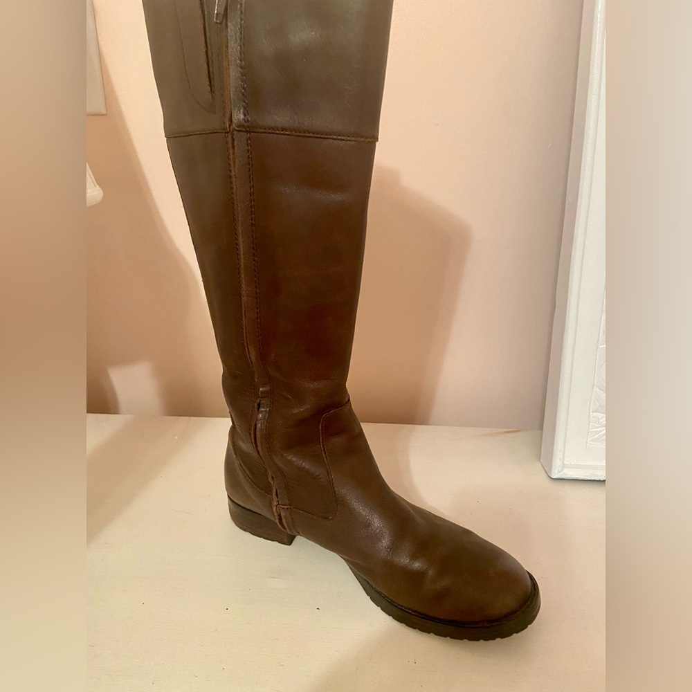 Ralph Lauren Chocolate Brown Leather Boots size 6 1/2 M